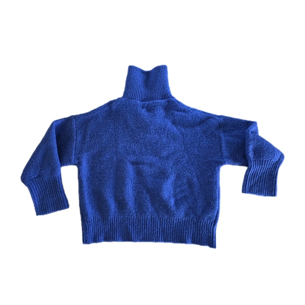 A New Day Blue Cable Knit Quarter Zip Sweater Medium Cozy Chenille Pullover - Picture 9 of 9